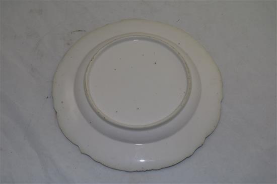 A Chelsea moulded plate, c.1758, 24.5cm (9.7in.)